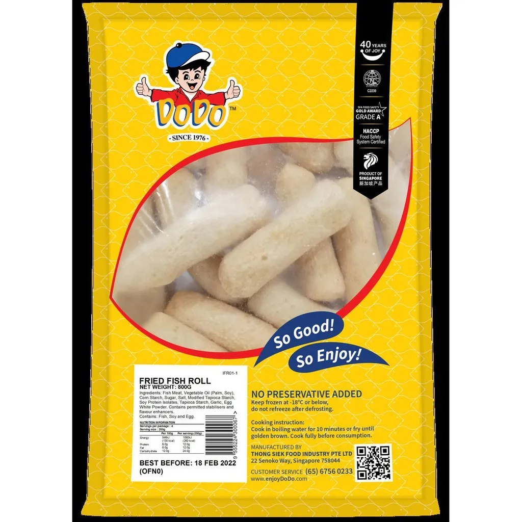 中果 DODO FRIED FISH ROLL 20PCS (800G X 20PKT)