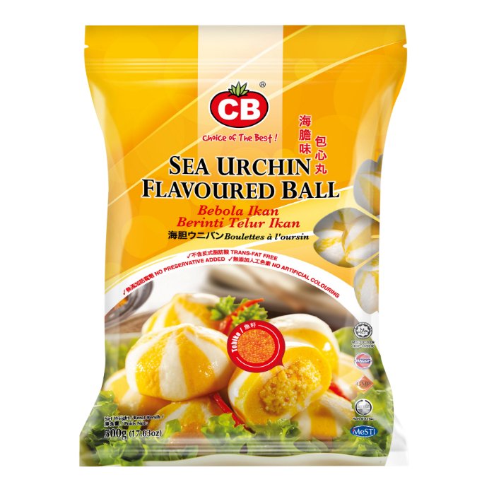 CB 海胆味包心丸 SEA URCHIN FLV BALL 21 PCS+- （500G X 24PKT）